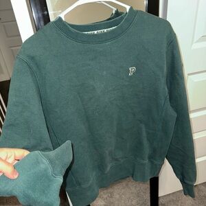 PINK by Victoria Secret forest green crewneck sweater, thick great for Christmas